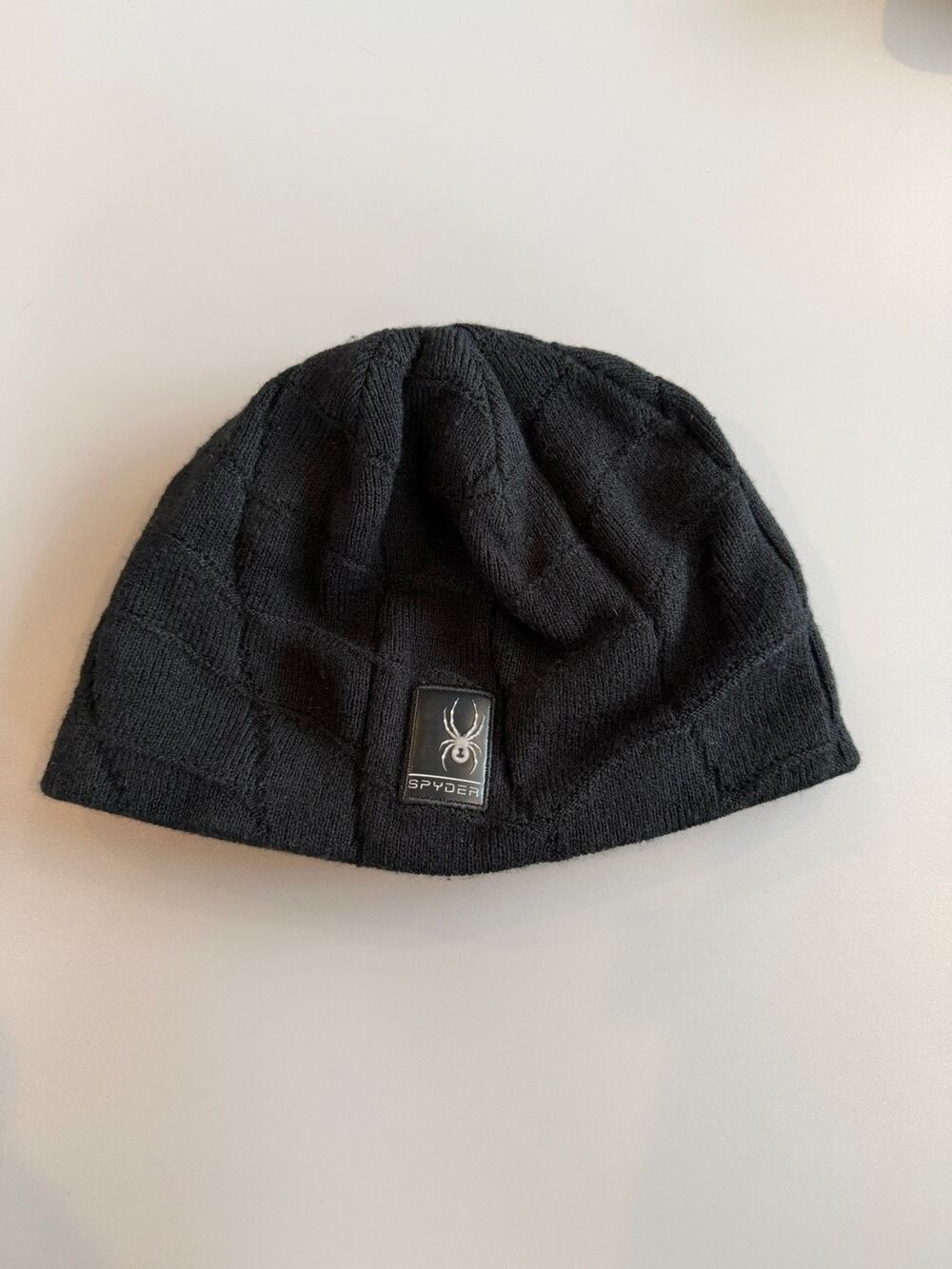 Spyder Black Beanie Hat, One Size Men's
